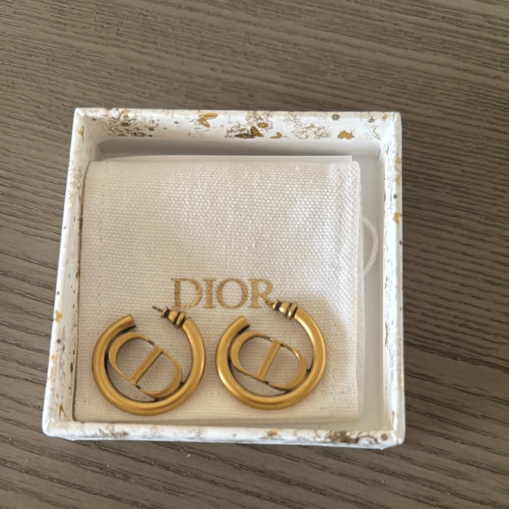 Dior Gold Hoop Earrings